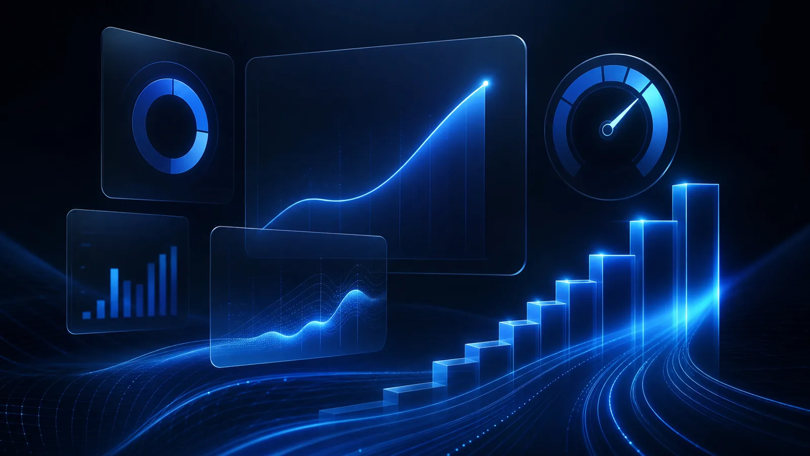 Conceptual abstract analytics and SEO growth visualization